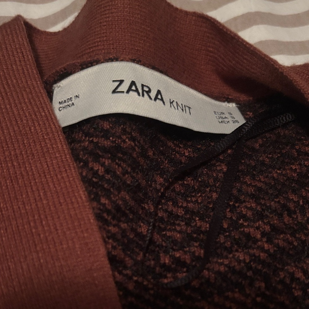 Zara Knit Rich Brown Cardigan